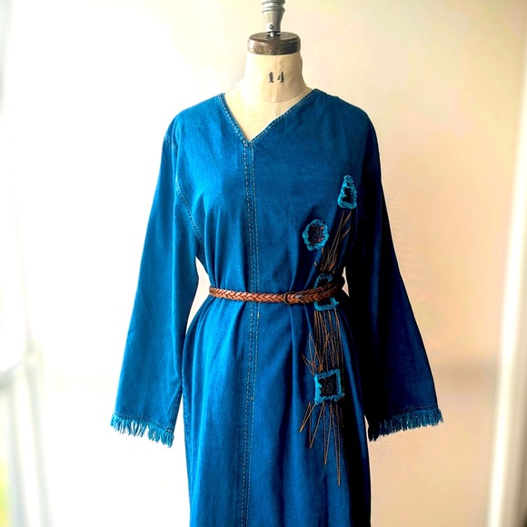 NWOT Artisan Denim  Womens long sleeve maxi dress size XL - Picture 2 of 9